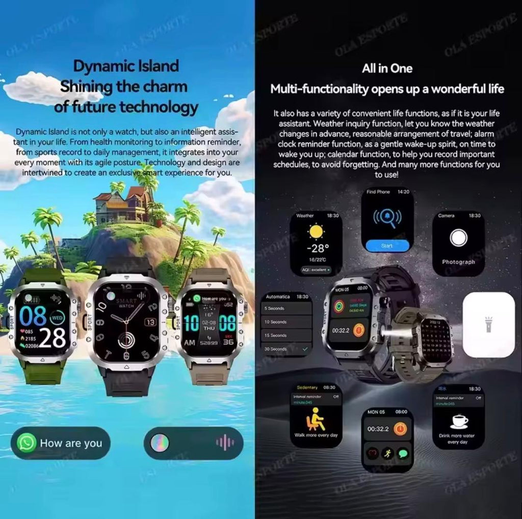 Military Smart Watch Men's GPS