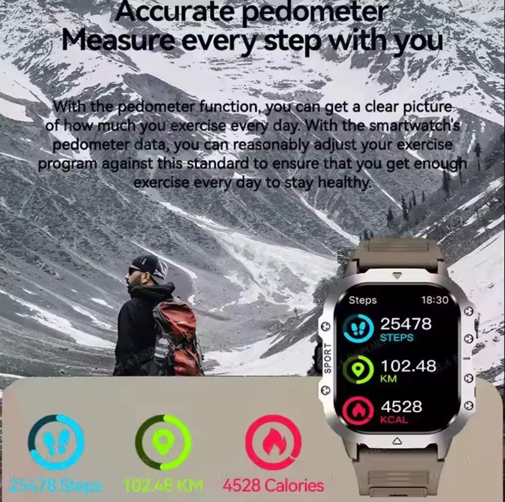 Military Smart Watch Men's GPS